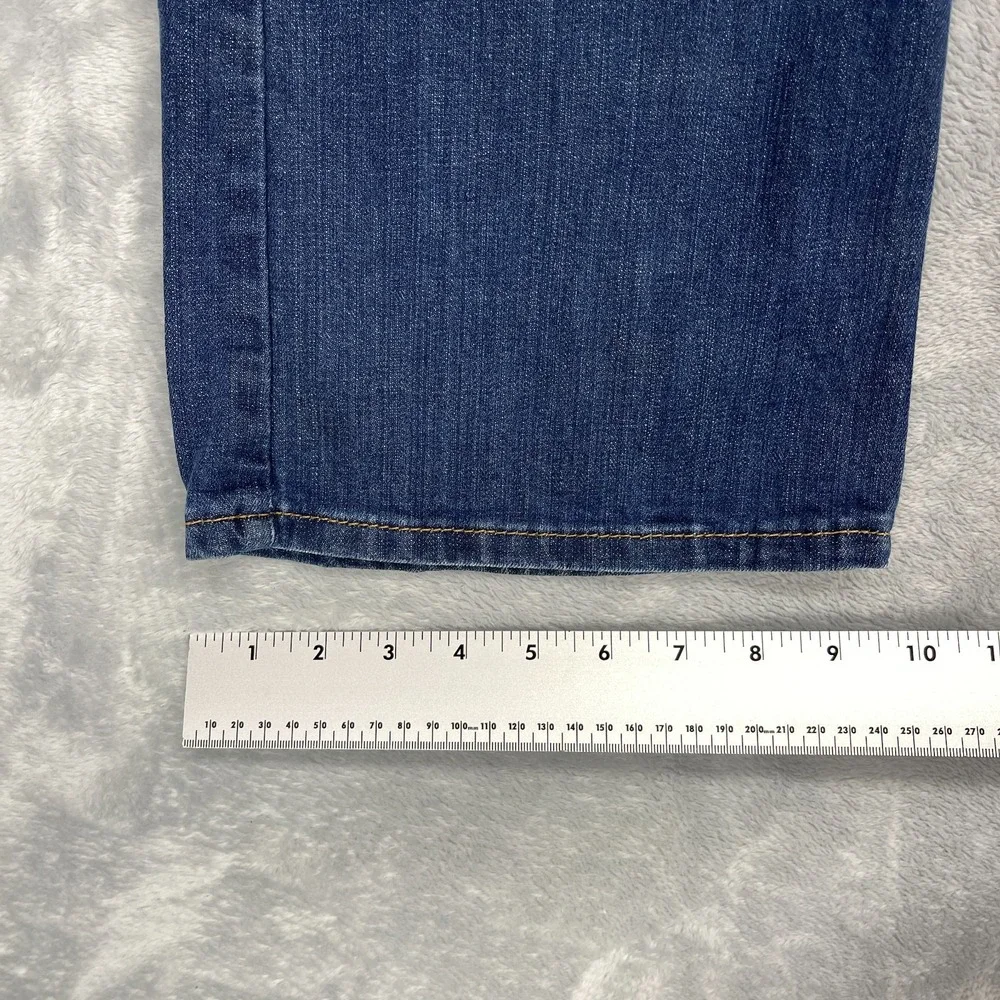 Levi's Jeans Mens 38x32 Blue Denim Faded Whiskered Stretch 527 Slim Bootcut Leg
